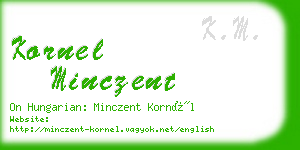 kornel minczent business card